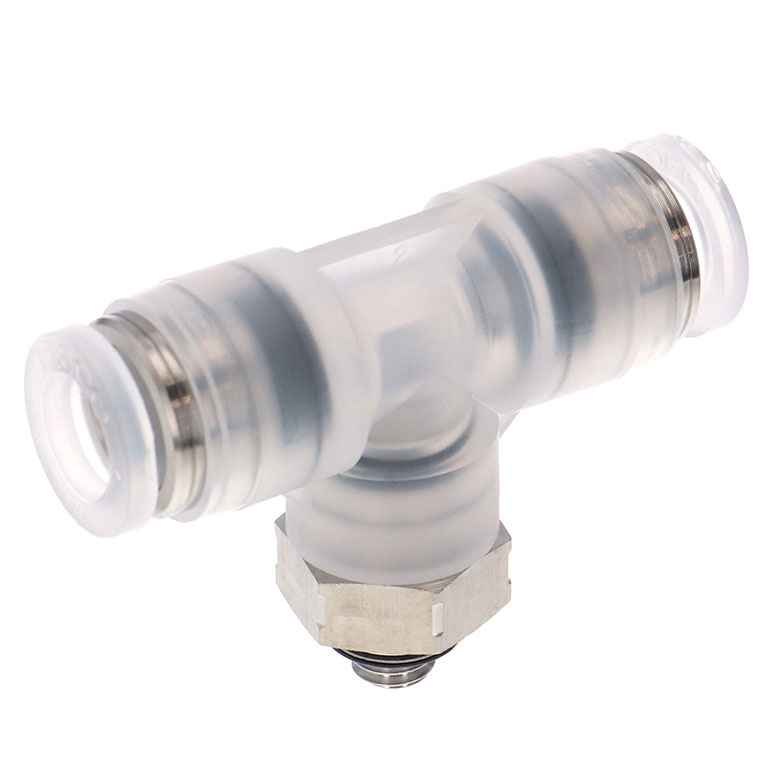 Alternative view of Đầu Nối Nhanh Khí Nén Dạng Chữ T Ren Ngoài Pisco PPB1/4-M5SUS-UC
