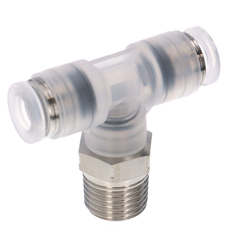Alternative view of Đầu Nối Nhanh Khí Nén Dạng Chữ T Ren Ngoài Pisco PPB6-02SUS-S