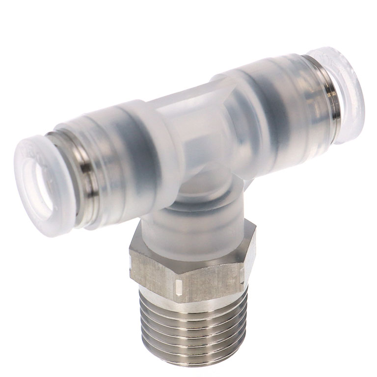 Alternative view of Đầu Nối Nhanh Khí Nén Dạng Chữ T Ren Ngoài Pisco PPB1/4-02SUS-S
