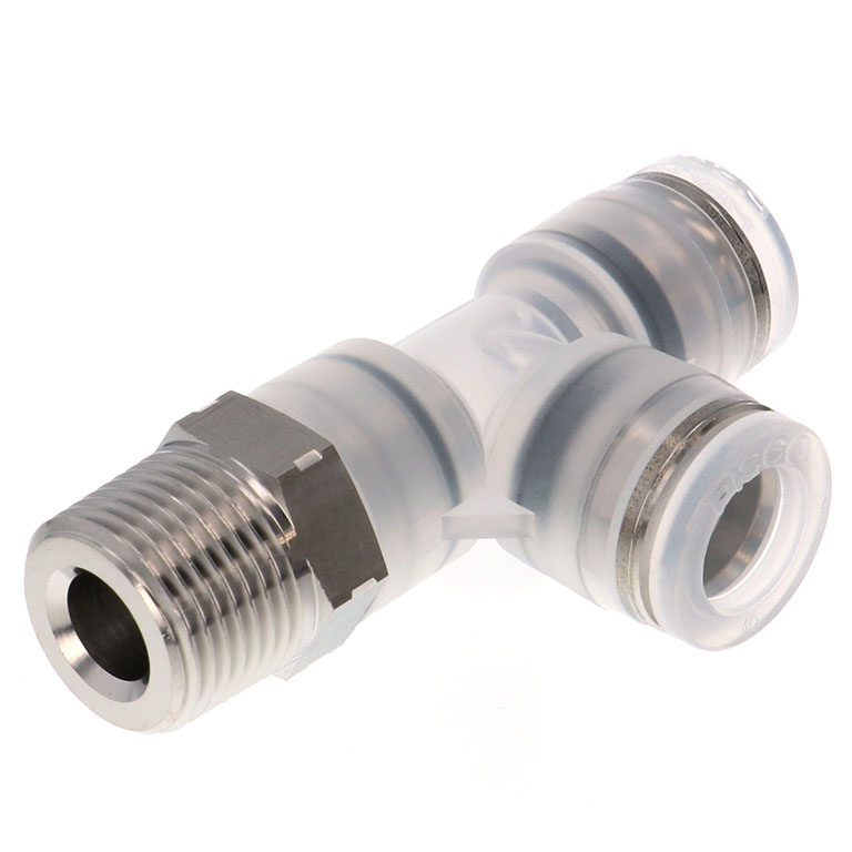 Alternative view of Đầu Nối Nhanh Khí Nén Dạng Chữ T Ren Ngoài Pisco PPD10-03SUS-F