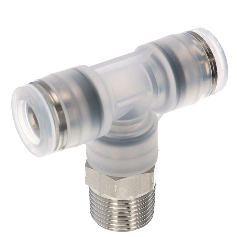 Alternative view of Đầu Nối Nhanh Khí Nén Dạng Chữ T Ren Ngoài Pisco PPB10-03SUS-TP-C