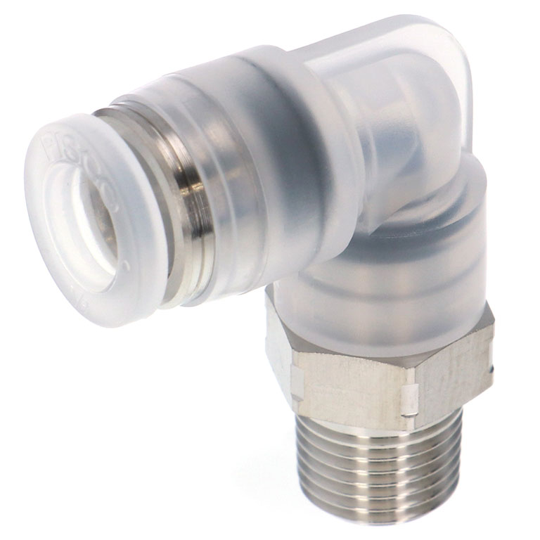Alternative view of Đầu Nối Nhanh Khí Nén Dạng Cong 90° Ren Ngoài Pisco PPL1/4-01SUS-C