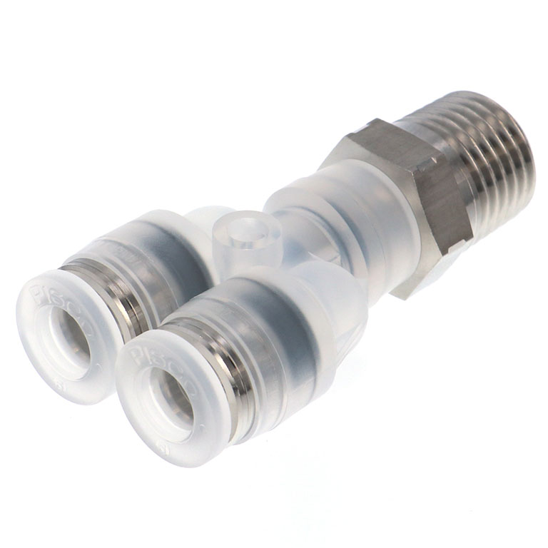 Alternative view of Đầu Nối Nhanh Khí Nén Dạng Chữ Y Ren Ngoài Pisco PPX6-02SUS-C