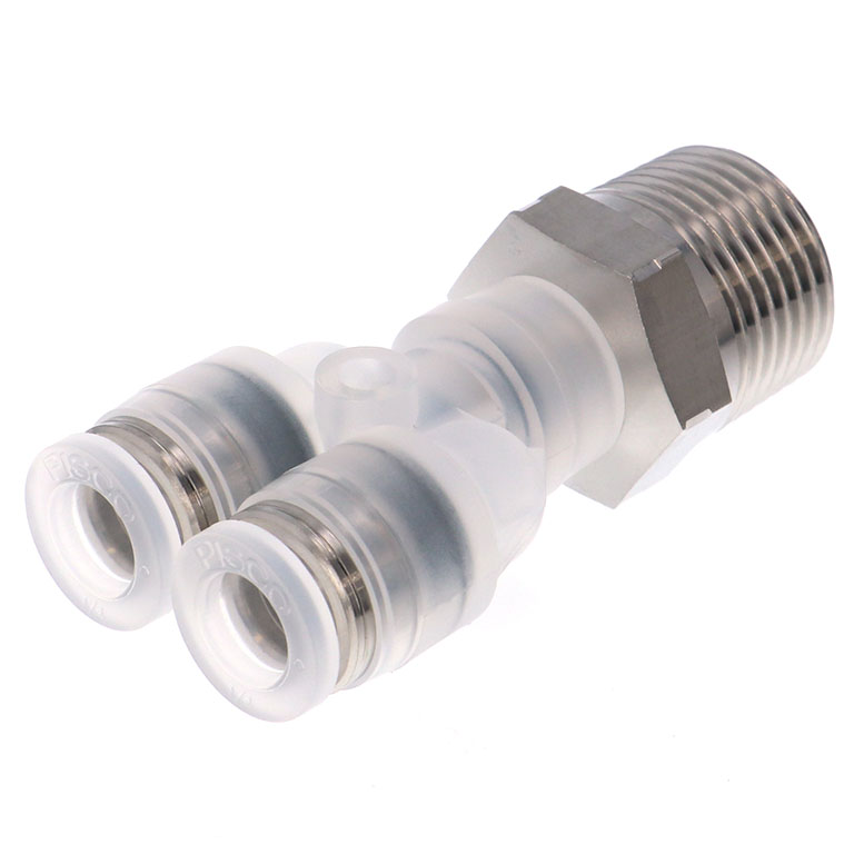 Alternative view of Đầu Nối Nhanh Khí Nén Dạng Chữ Y Ren Ngoài Pisco PPX1/4-03SUS-HN