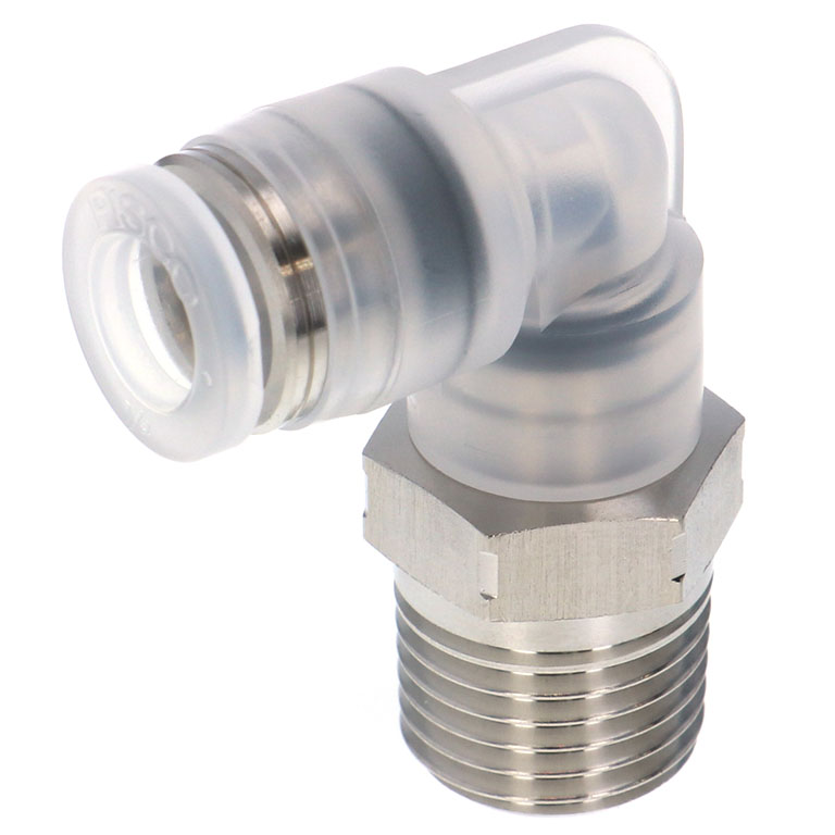 Alternative view of Đầu Nối Nhanh Khí Nén Dạng Cong 90° Ren Ngoài Pisco PPL1/4-02SUS-TP-C