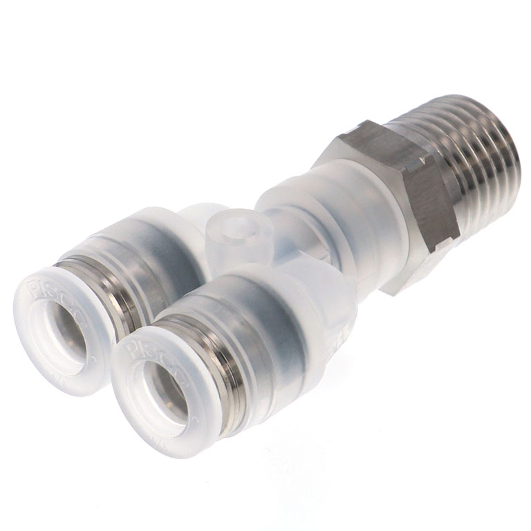 Alternative view of Đầu Nối Nhanh Khí Nén Dạng Chữ Y Ren Ngoài Pisco PPX1/4-02SUS-F