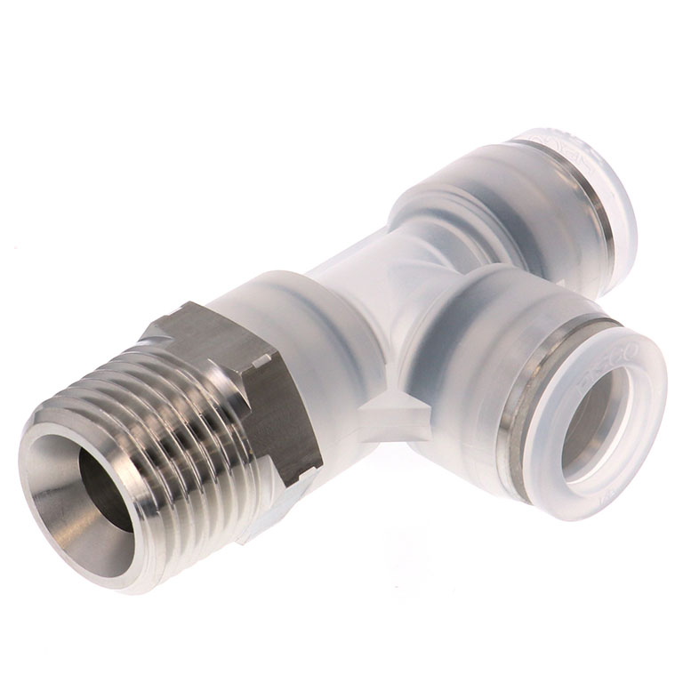 Alternative view of Đầu Nối Nhanh Khí Nén Dạng Chữ T Ren Ngoài Pisco PPD1/2-04SUS-HN