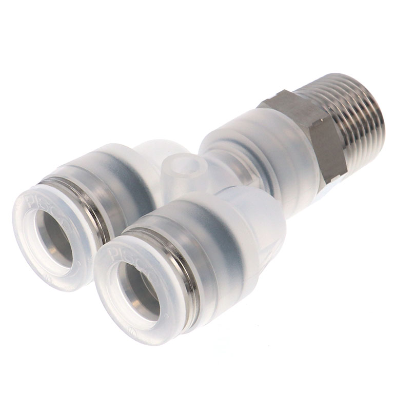 Alternative view of Đầu Nối Nhanh Khí Nén Dạng Chữ Y Ren Ngoài Pisco PPX10-03SUS-C
