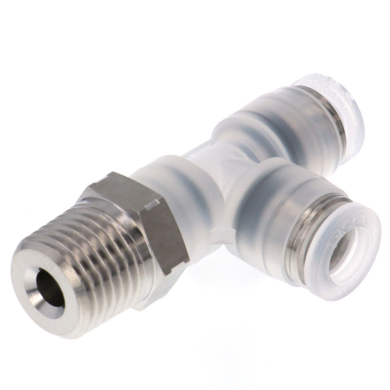 Alternative view of Đầu Nối Nhanh Khí Nén Dạng Chữ T Ren Ngoài Pisco PPD1/4-02SUS-S