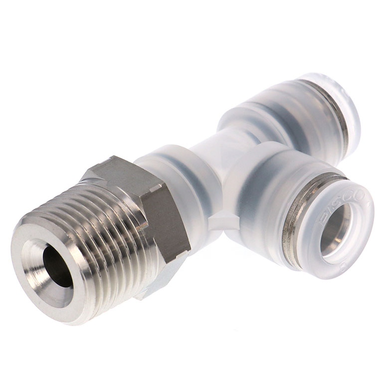 Alternative view of Đầu Nối Nhanh Khí Nén Dạng Chữ T Ren Ngoài Pisco PPD8-03SUS-F-C