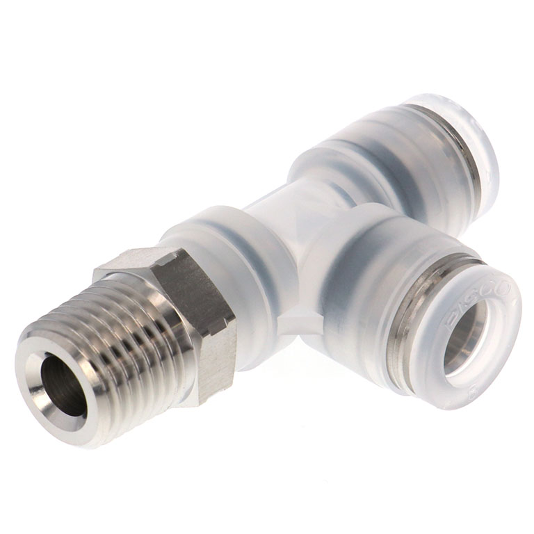 Alternative view of Đầu Nối Nhanh Khí Nén Dạng Chữ T Ren Ngoài Pisco PPD8-02SUS-S-UC