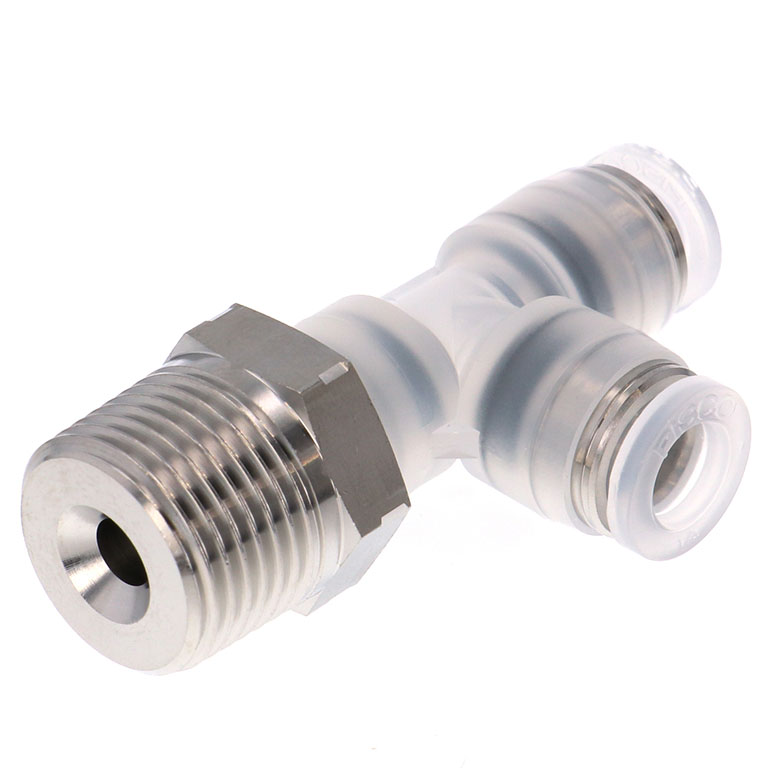 Alternative view of Đầu Nối Nhanh Khí Nén Dạng Chữ T Ren Ngoài Pisco PPD1/4-03SUS-F