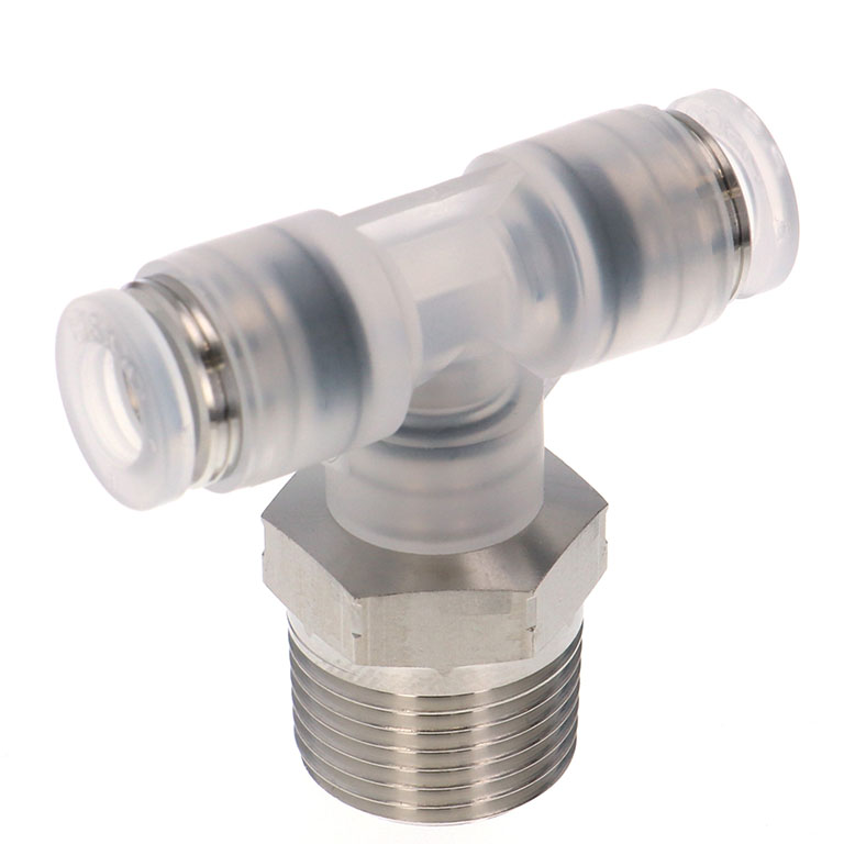 Alternative view of Đầu Nối Nhanh Khí Nén Dạng Chữ T Ren Ngoài Pisco PPB6-03SUS