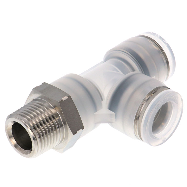 Alternative view of Đầu Nối Nhanh Khí Nén Dạng Chữ T Ren Ngoài Pisco PPD12-03SUS-HN-S