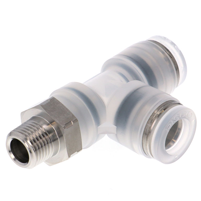 Alternative view of Đầu Nối Nhanh Khí Nén Dạng Chữ T Ren Ngoài Pisco PPD8-01SUS-S