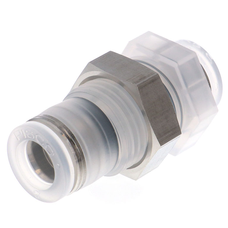 Alternative view of Đầu Nối Nhanh Khí Nén Dạng Thẳng Ren Ngoài Lắp Kẹp Vách Pisco PPMP8-UC