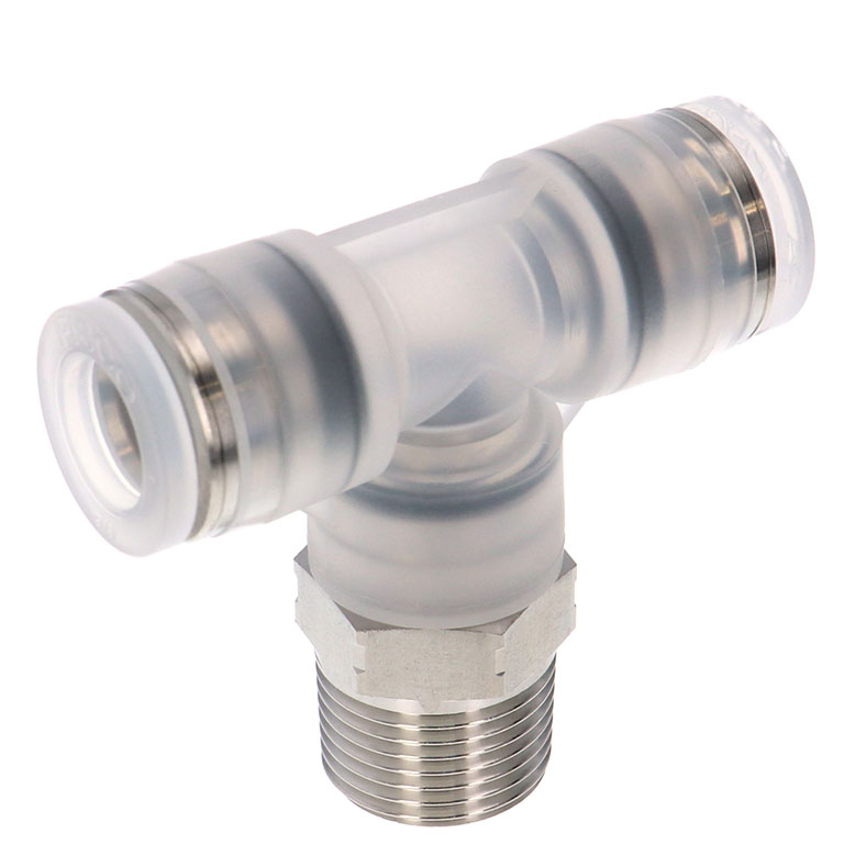 Alternative view of Đầu Nối Nhanh Khí Nén Dạng Chữ T Ren Ngoài Pisco PPB3/8-03SUS