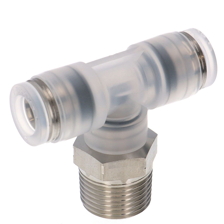 Alternative view of Đầu Nối Nhanh Khí Nén Dạng Chữ T Ren Ngoài Pisco PPB8-03SUS