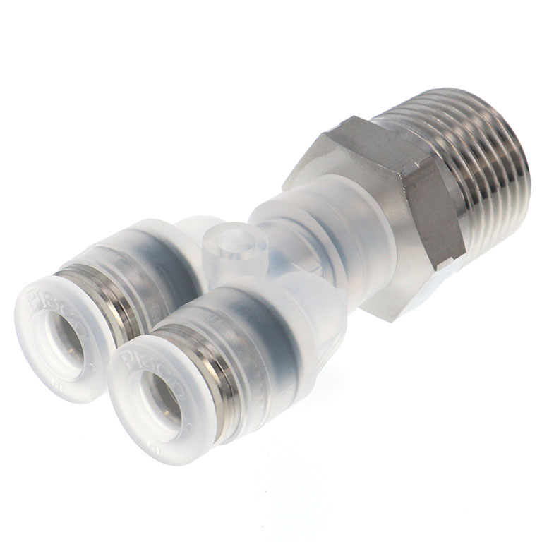 Alternative view of Đầu Nối Nhanh Khí Nén Dạng Chữ Y Ren Ngoài Pisco PPX6-03SUS-F