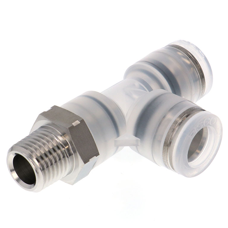 Alternative view of Đầu Nối Nhanh Khí Nén Dạng Chữ T Ren Ngoài Pisco PPD10-02SUS-HN