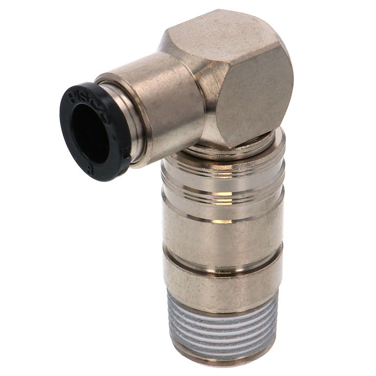 Bộ Đầu Nối Nhanh Ống Dẫn Điều Khiển Nhiệt Độ Khuôn Đúc Dạng Cong 90° Pisco AKL10-803