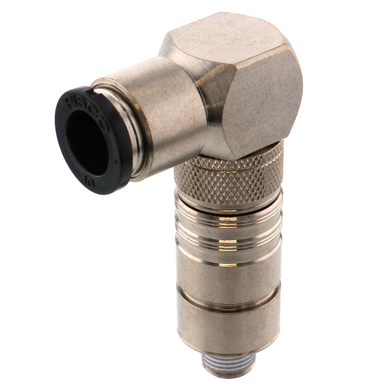 Bộ Đầu Ngạnh Nối Ống Dẫn Điều Khiển Nhiệt Độ Khuôn Đúc Dạng Cong 90°, Có Van Tự Ngắt Pisco ASL10-1001