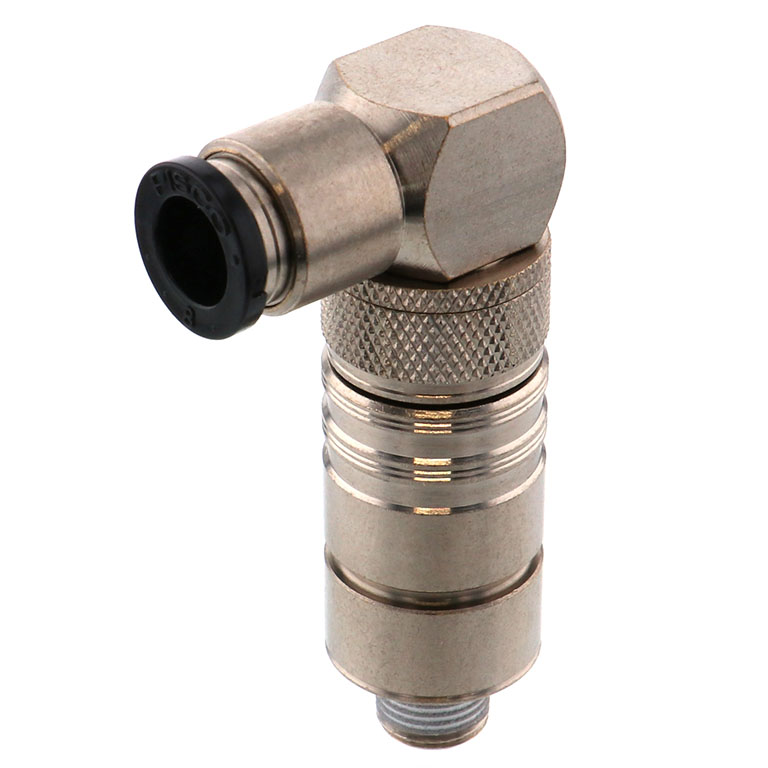 Bộ Đầu Ngạnh Nối Ống Dẫn Điều Khiển Nhiệt Độ Khuôn Đúc Dạng Cong 90°, Có Van Tự Ngắt Pisco ASL10-801