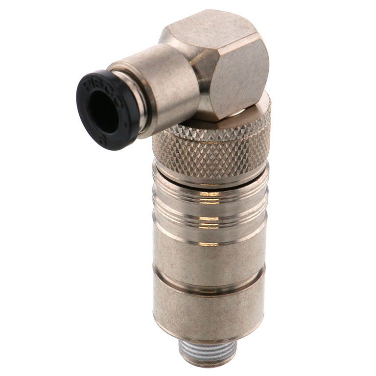 Bộ Đầu Ngạnh Nối Ống Dẫn Điều Khiển Nhiệt Độ Khuôn Đúc Dạng Cong 90°, Có Van Tự Ngắt Pisco ASL10-601