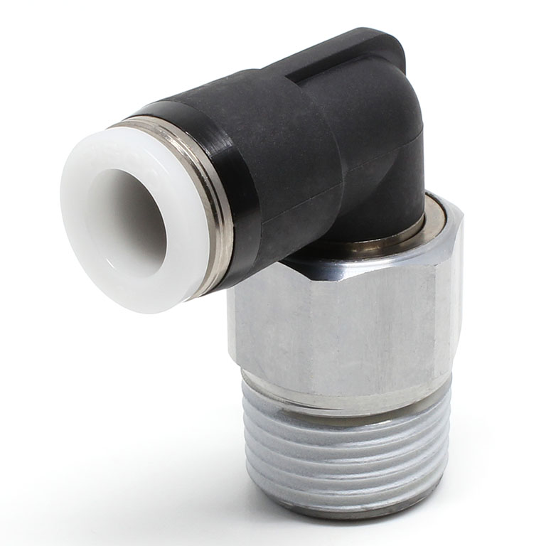 Alternative view of Đầu Nối Nhanh Khí Nén Dạng Cong 90° Ren Ngoài Có Khớp Xoay Pisco RL3/8-04