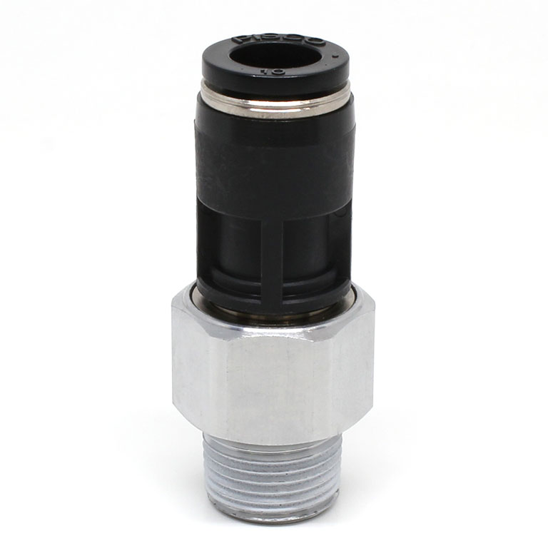 Alternative view of Đầu Nối Nhanh Khí Nén Dạng Thẳng Ren Ngoài Có Khớp Xoay Pisco RC10-03