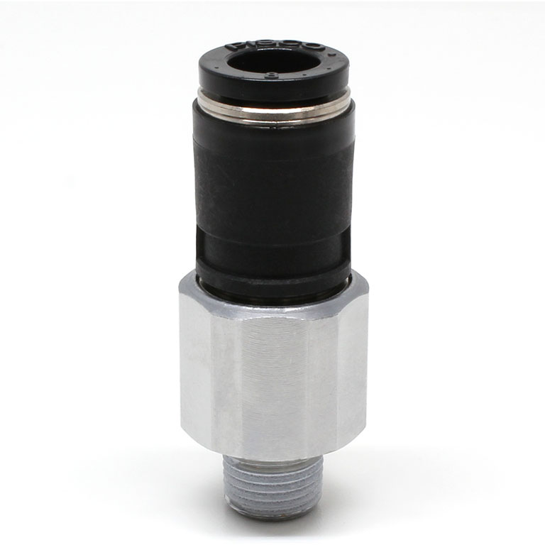 Alternative view of Đầu Nối Nhanh Khí Nén Dạng Thẳng Ren Ngoài Có Khớp Xoay Pisco RC8-01