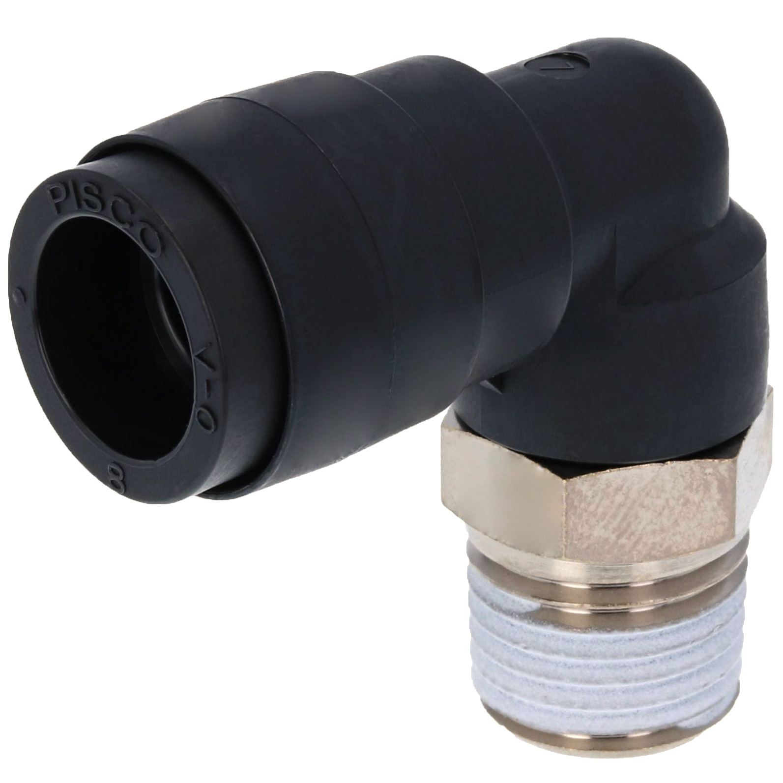 Alternative view of Đầu Nối Nhanh Khí Nén Dạng Cong 90° Ren Ngoài Pisco PL8-02V-0