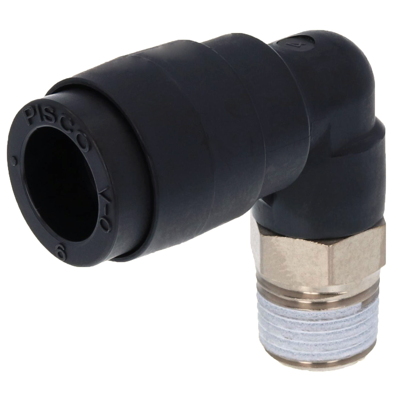 Alternative view of Đầu Nối Nhanh Khí Nén Dạng Cong 90° Ren Ngoài Pisco PL6-01V-0