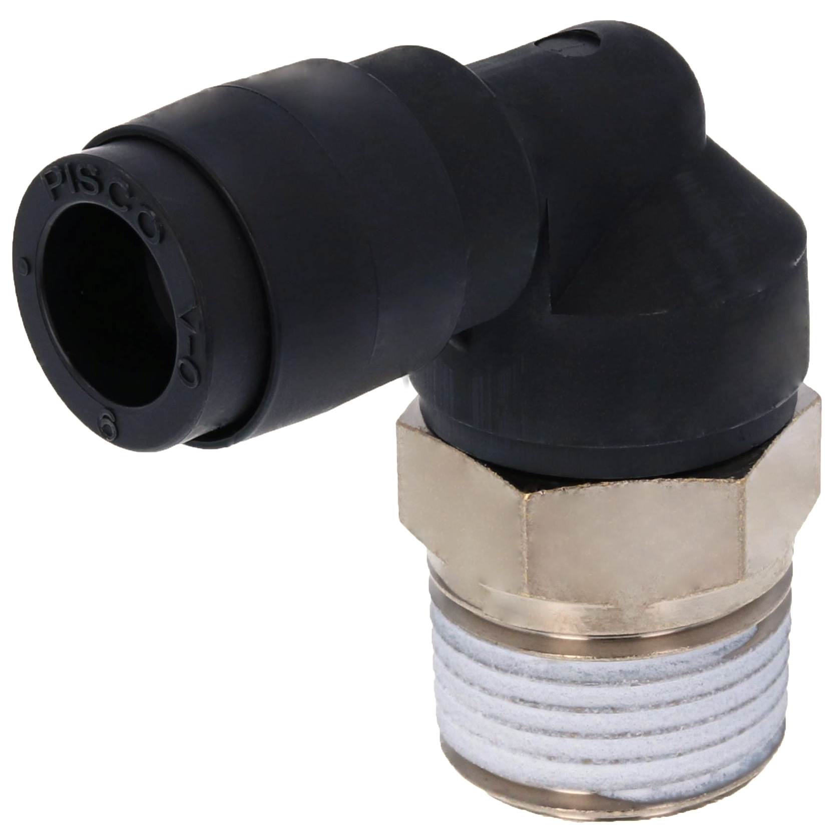 Alternative view of Đầu Nối Nhanh Khí Nén Dạng Cong 90° Ren Ngoài Pisco PL6-03V-0
