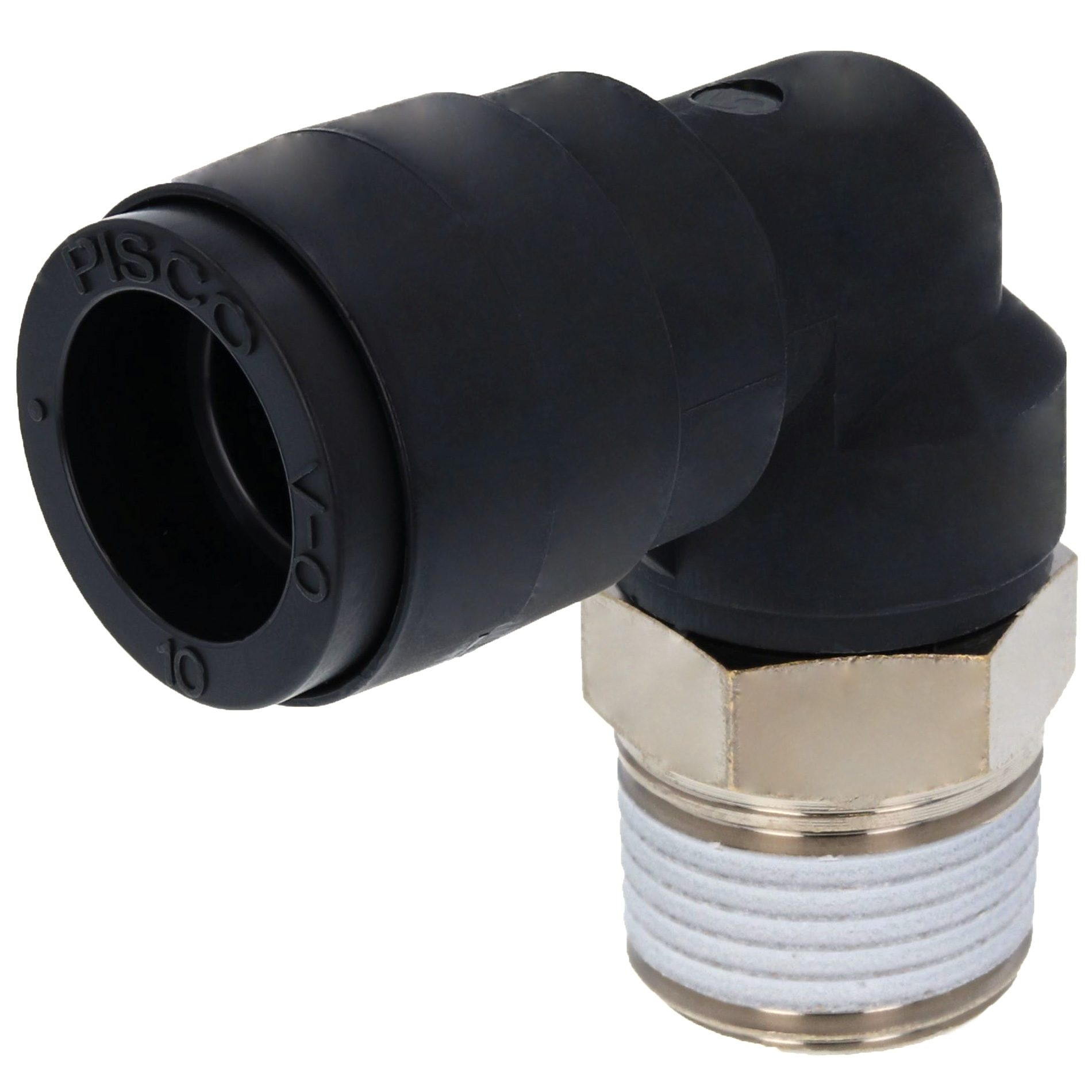 Alternative view of Đầu Nối Nhanh Khí Nén Dạng Cong 90° Ren Ngoài Pisco PL10-03V-0
