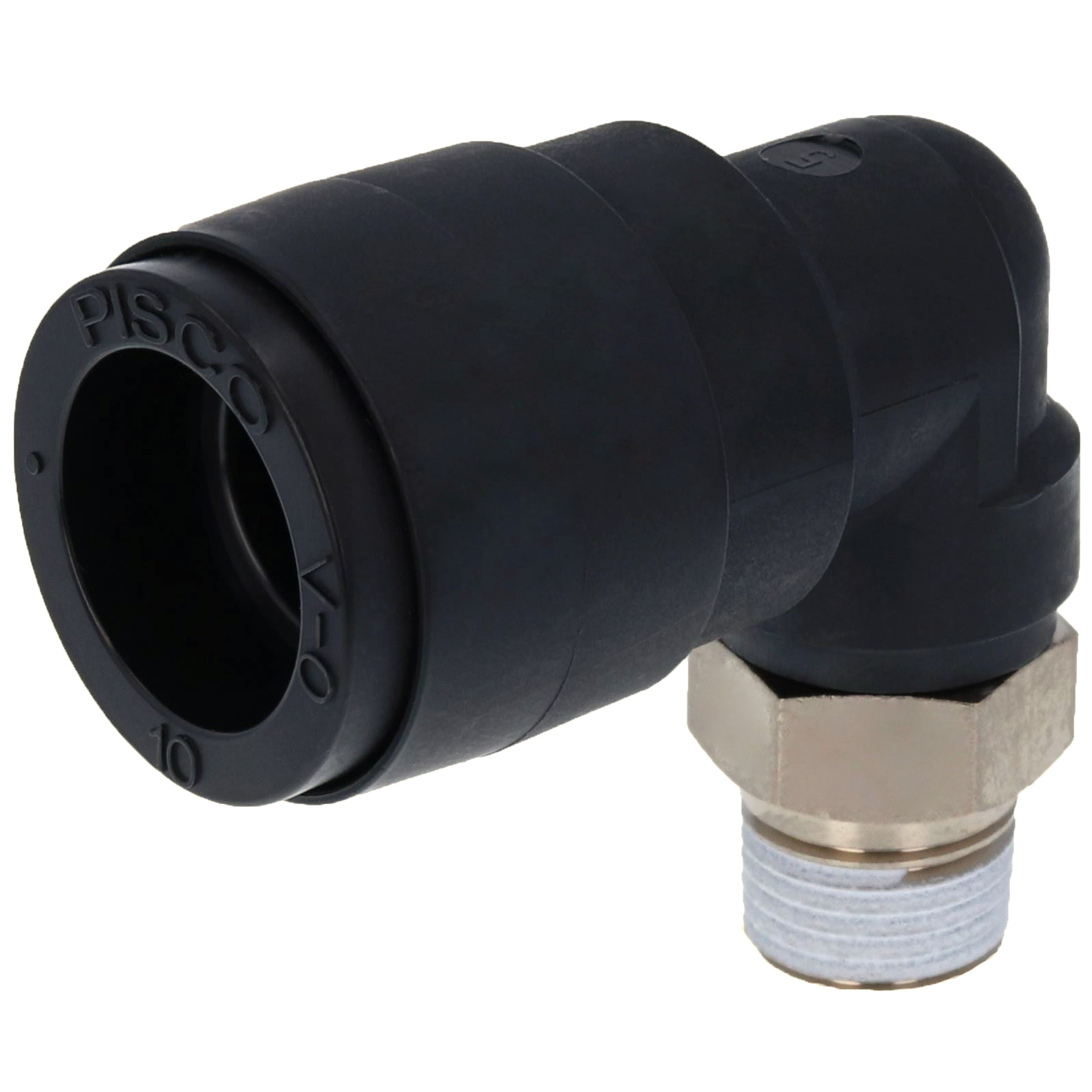 Alternative view of Đầu Nối Nhanh Khí Nén Dạng Cong 90° Ren Ngoài Pisco PL10-01V-0