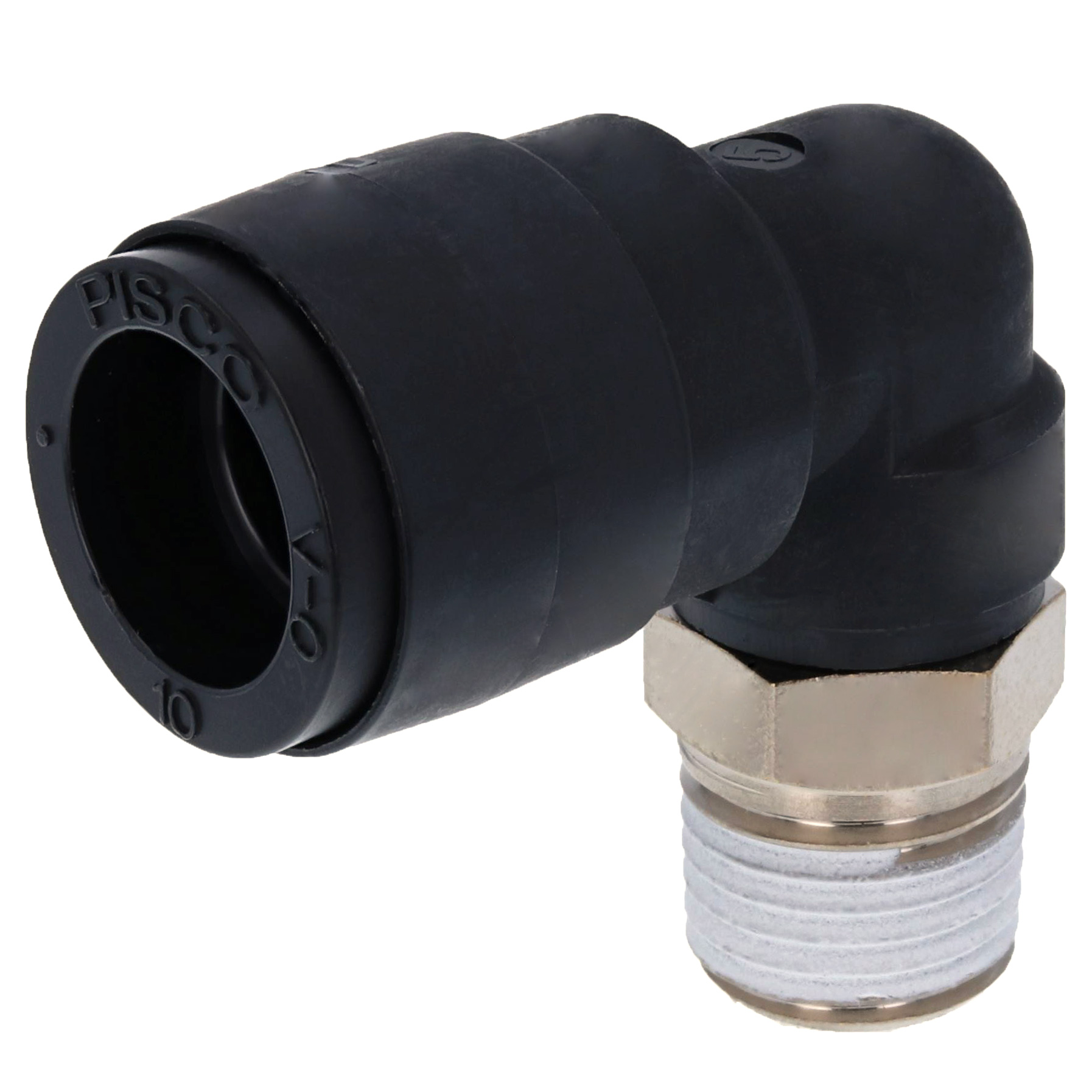 Alternative view of Đầu Nối Nhanh Khí Nén Dạng Cong 90° Ren Ngoài Pisco PL10-02V-0