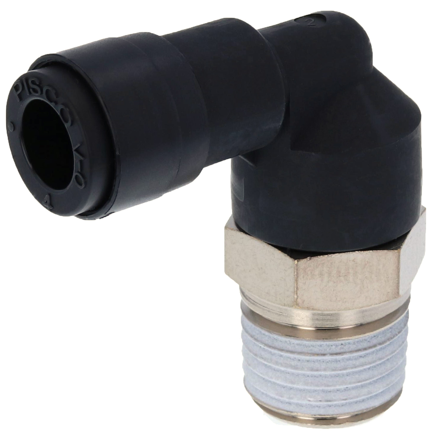 Alternative view of Đầu Nối Nhanh Khí Nén Dạng Cong 90° Ren Ngoài Pisco PL4-02V-0
