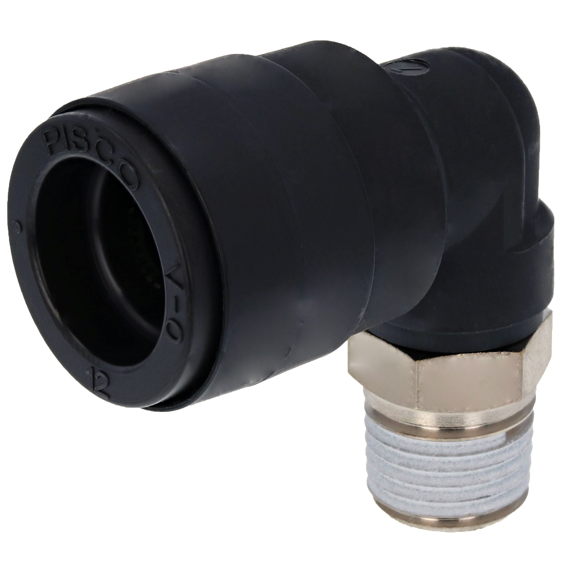 Alternative view of Đầu Nối Nhanh Khí Nén Dạng Cong 90° Ren Ngoài Pisco PL12-02V-0