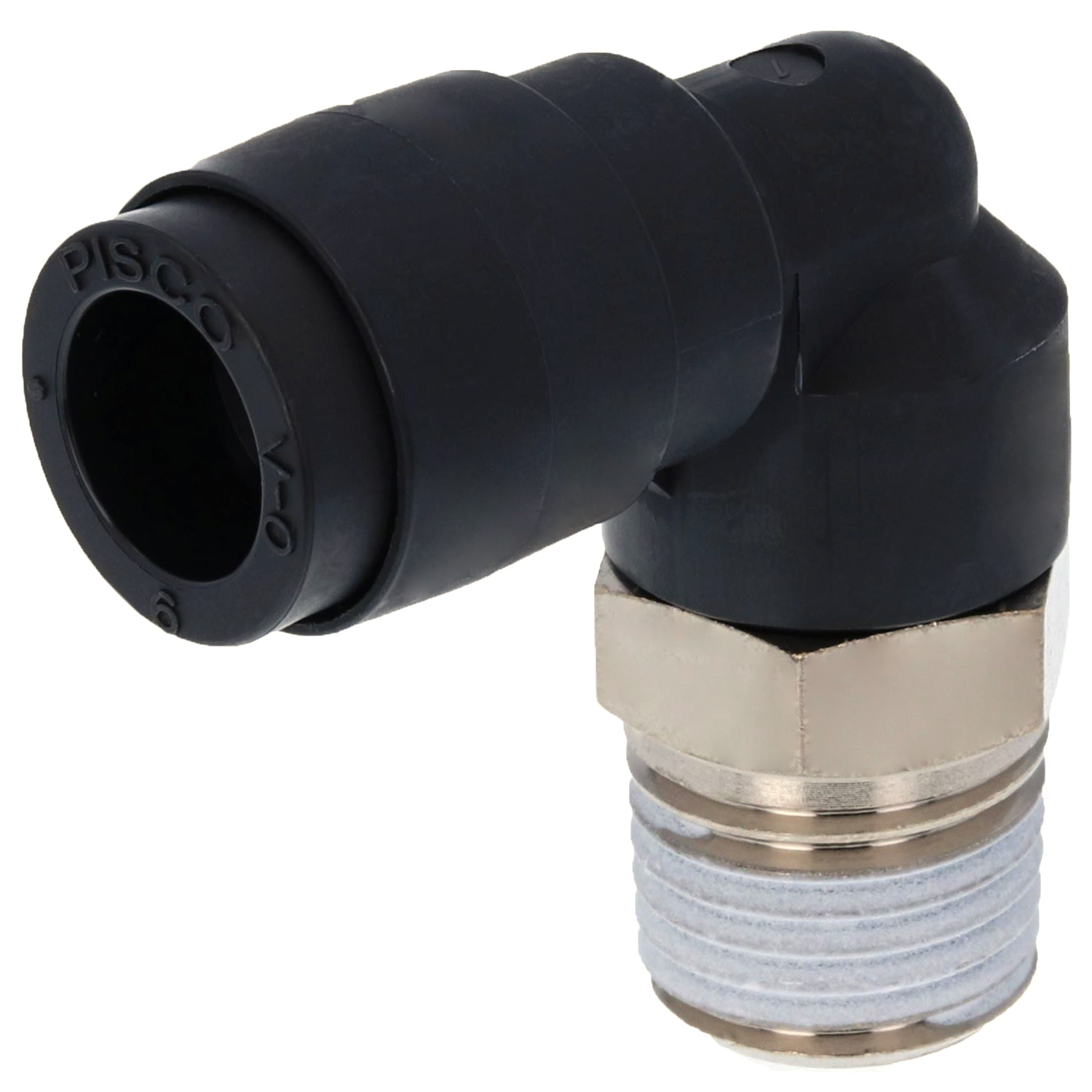Alternative view of Đầu Nối Nhanh Khí Nén Dạng Cong 90° Ren Ngoài Pisco PL6-02V-0
