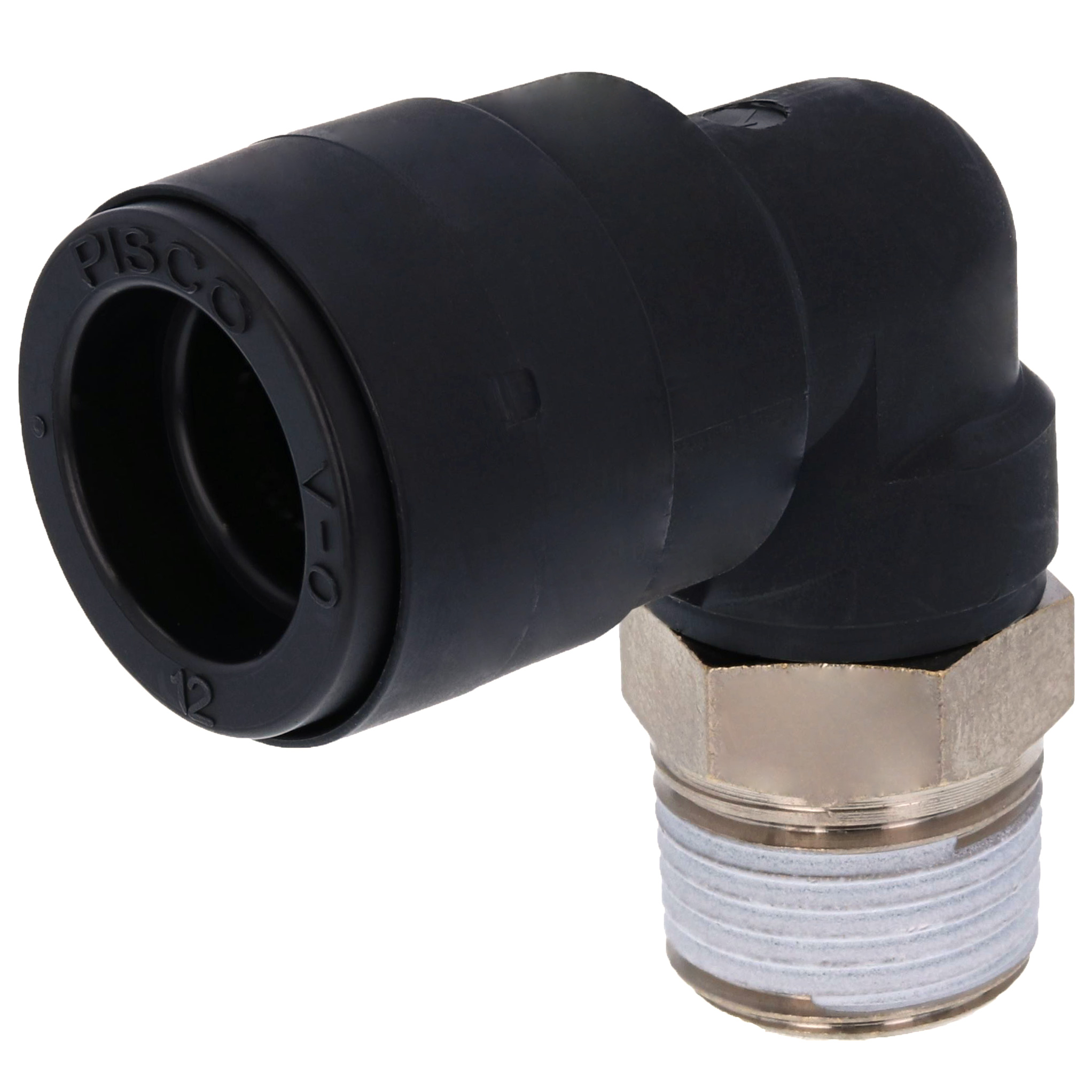 Alternative view of Đầu Nối Nhanh Khí Nén Dạng Cong 90° Ren Ngoài Pisco PL12-03V-0