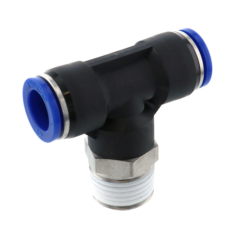 Alternative view of Đầu Nối Nhanh Khí Nén Dạng Chữ T Ren Ngoài Pisco SPB12-04