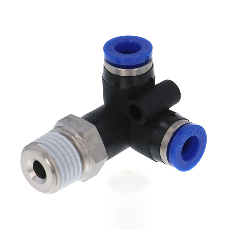 Alternative view of Đầu Nối Nhanh Khí Nén Hai Nhánh Chạc Ba Cong 90° Ren Ngoài Pisco SPVX6-02