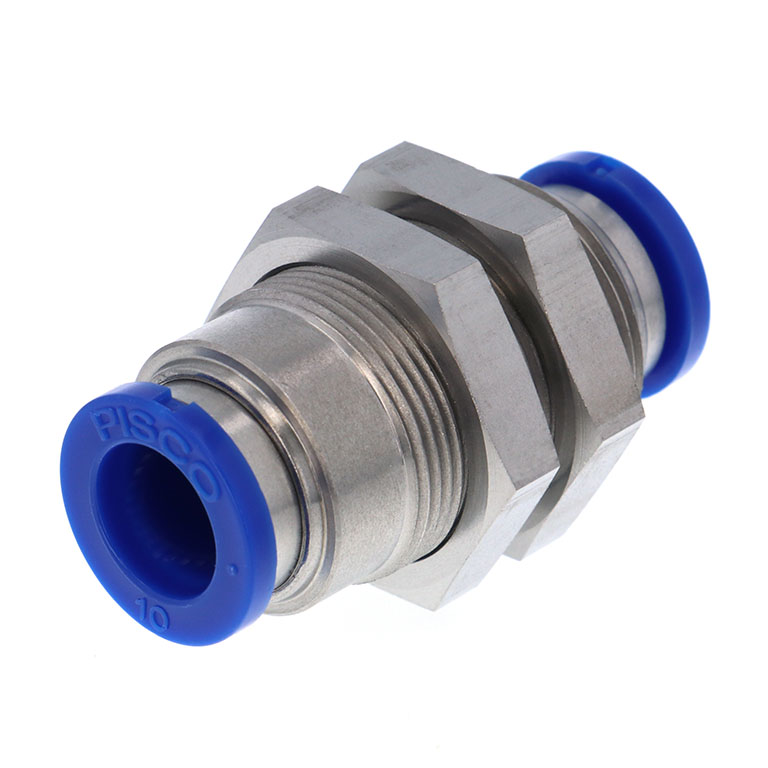 Alternative view of Đầu Nối Nhanh Khí Nén Dạng Thẳng Ren Ngoài Lắp Kẹp Vách Pisco SPM10