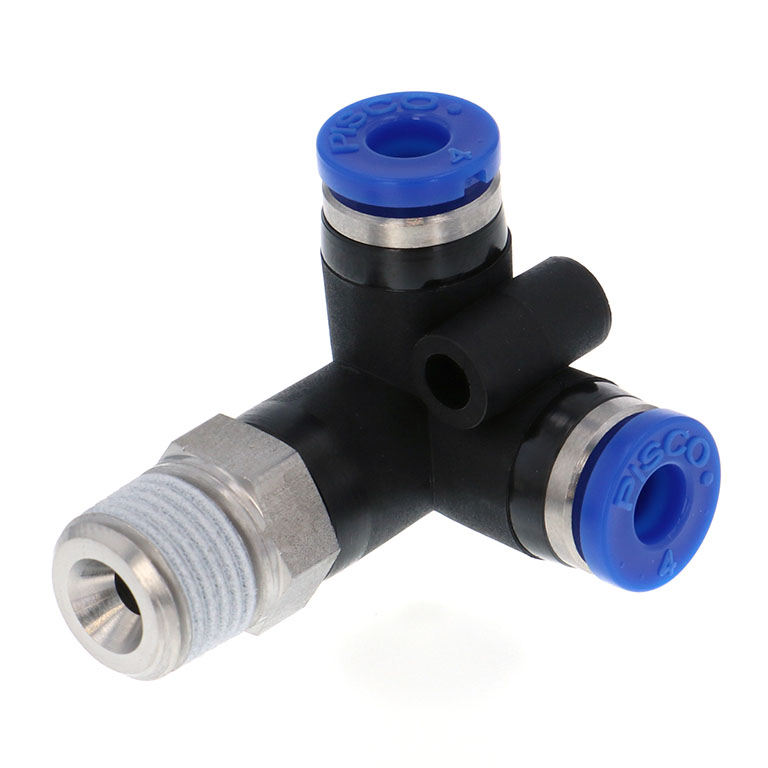 Alternative view of Đầu Nối Nhanh Khí Nén Hai Nhánh Chạc Ba Cong 90° Ren Ngoài Pisco SPVX4-01