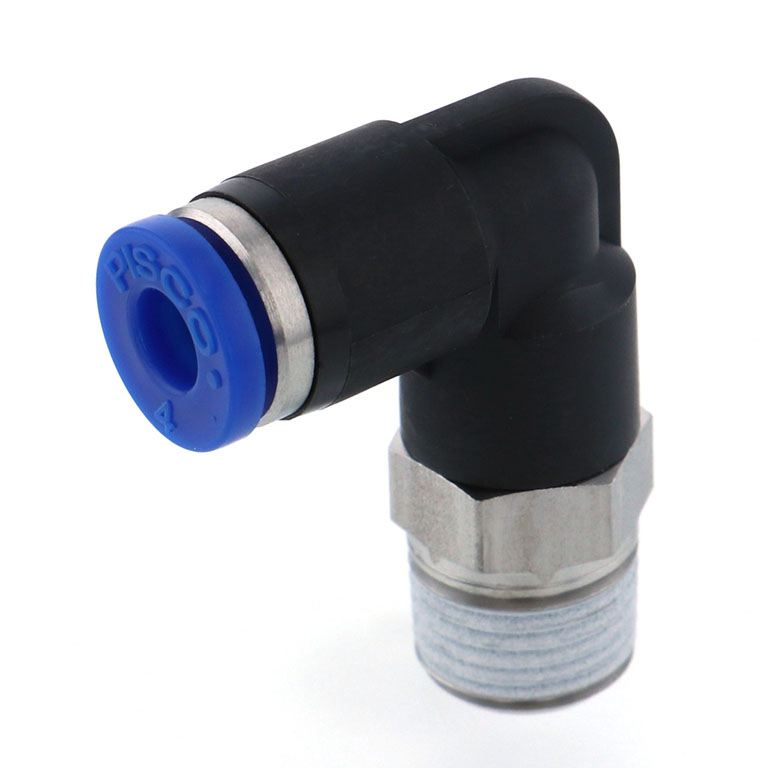 Alternative view of Đầu Nối Nhanh Khí Nén Dạng Cong 90° Ren Ngoài Pisco SPL4-01