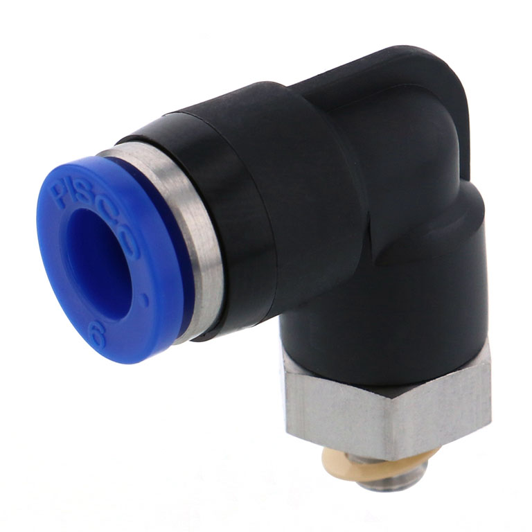 Alternative view of Đầu Nối Nhanh Khí Nén Dạng Cong 90° Ren Ngoài Pisco SPL6-M5-UC
