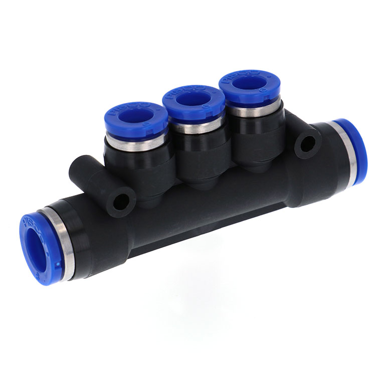 Alternative view of Đầu Nối Nhanh Khí Nén Chữ T 5 Ngã Dạng Nối Giảm Pisco SPKG8-6-UC