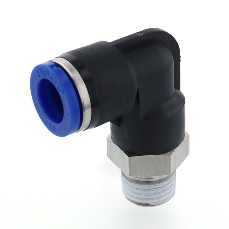 Alternative view of Đầu Nối Nhanh Khí Nén Dạng Cong 90° Ren Ngoài Pisco SPL10-02