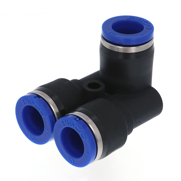 Alternative view of Đầu Nối Nhanh Khí Nén Ba Ngã Cong 90° Pisco SPAU10